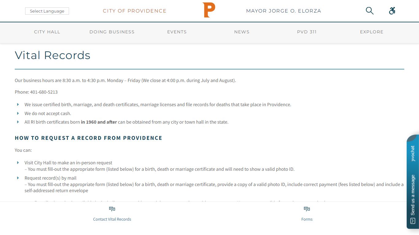 City of Providence Vital Records - City of Providence